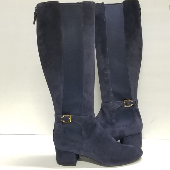 Cole Haan Grandos Avani Stretch Boot Marine Blue Suede - Picture 12 of 16